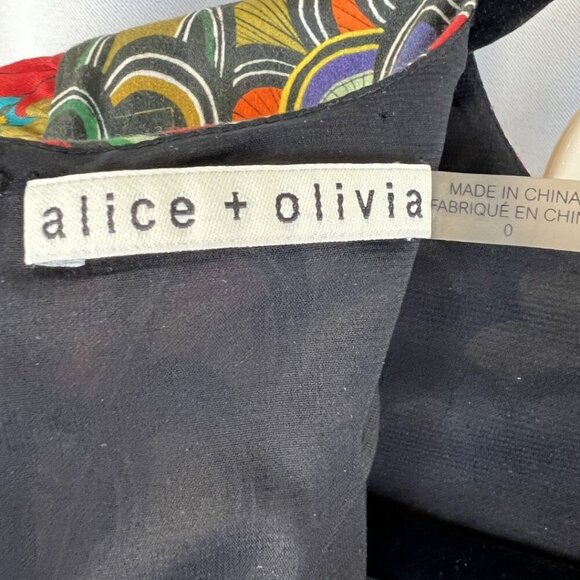 NEW Alice + Olivia Kirby Ruffle Hem Floral Dress $375 - Picture 11 of 13
